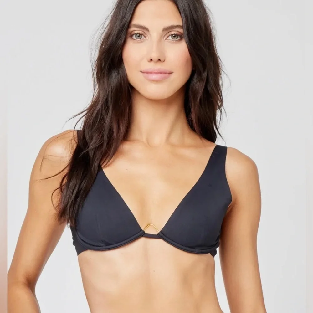 NWT L*Space Black Bikini Top